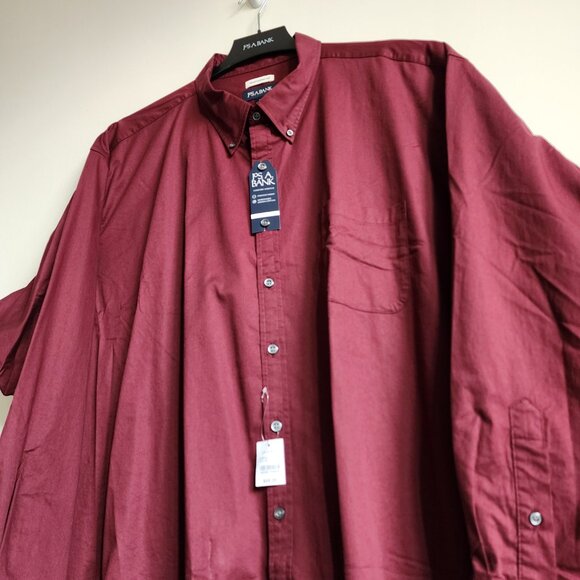 3XL Red Shirt Maroon Burgundy Jos A Bank New Oxford Button Down Traditional Fit - Picture 11 of 16